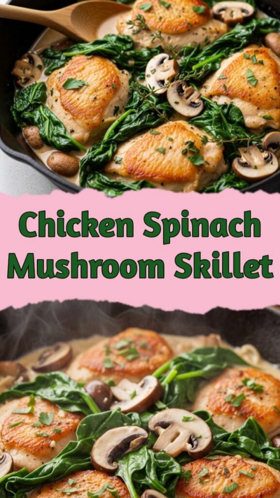Chicken Spinach Mushroom Skillet